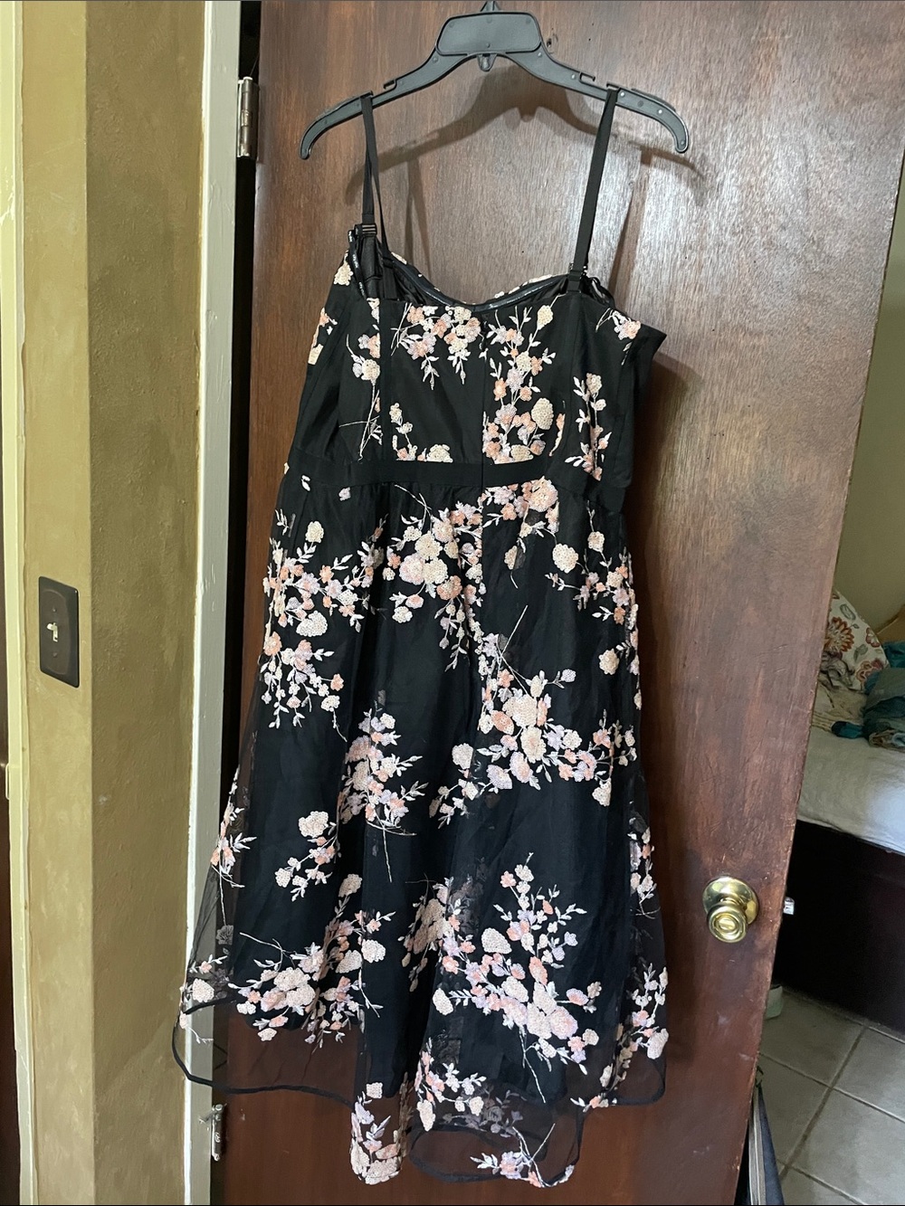 City chick convertible, strapless floral sequin brocade corset dress - Picture 5 of 9